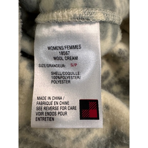 Woolrich Womens Fleece Vest Snowflake Print Full Zip Pockets Cream Gray Size S - Picture 5 of 8